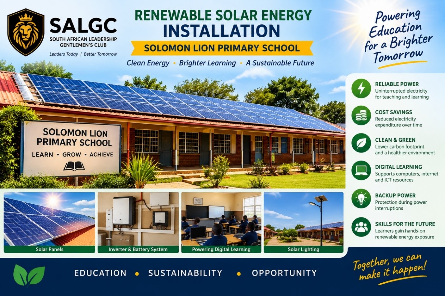 SALGC renewable solar energy installation at Solomon Lion Primary School